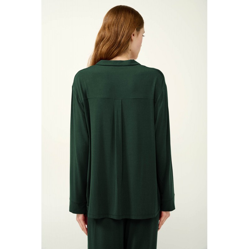 Κουμπωτή Γυναικεία Πυτζάμα Micromodal GREEN TIMBER (23121-GREEN TIMBER)