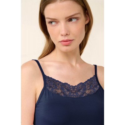 Γυναικείο Φανελάκι Micromodal με Δαντέλα BLUE CAVERN (22812-BLUE CAVERN)