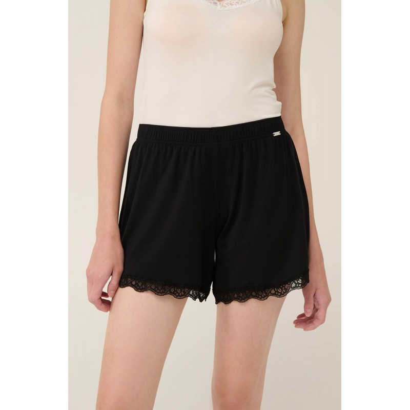 Micromodal Cheeky Σορτσάκι με Δαντέλα BLACK (22805-BLACK)