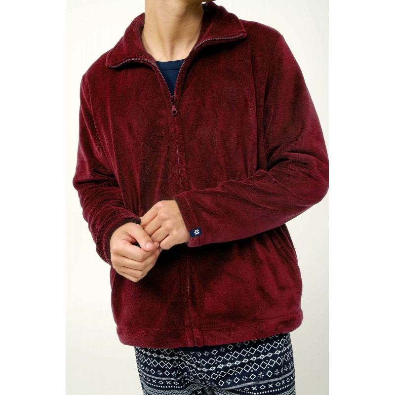 Ανδρικό Fleece Τζάκετ με Φερμουάρ RED PORTO (23694-RED PORTO)