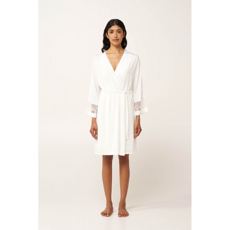 Σετ Micromodal Νυχτικό και Ρόμπα CREAM (24163-CREAM)