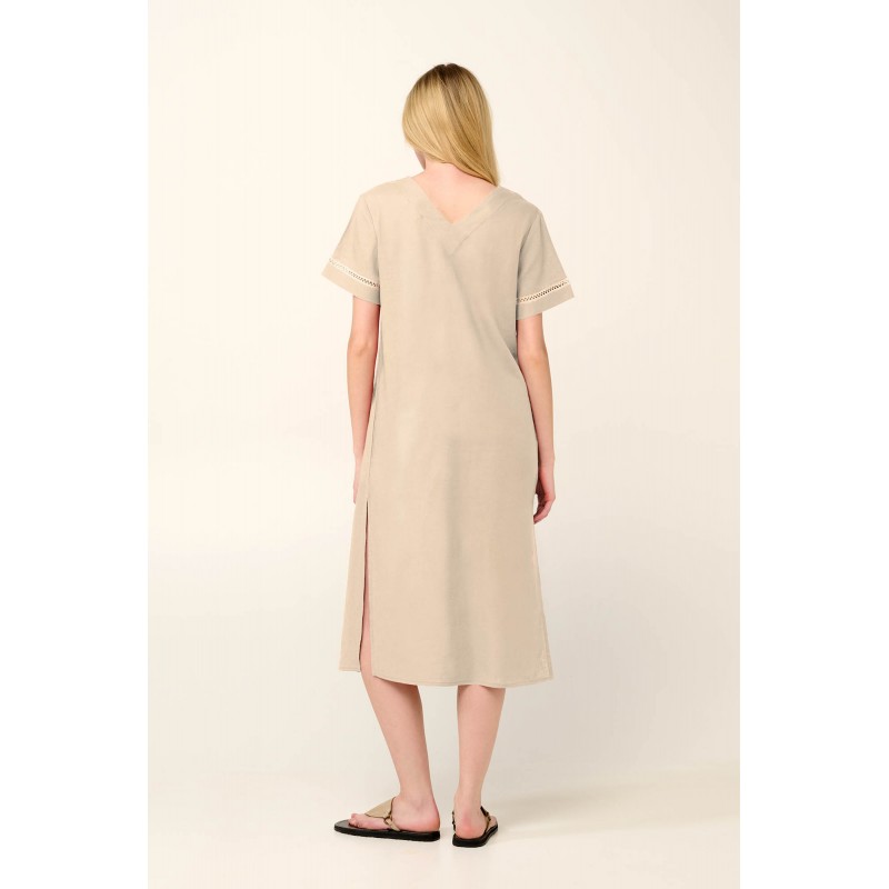Καλοκαιρινό Φόρεμα με V Λαιμόκοψη BEIGE SKIN (22456-BEIGE SKIN)