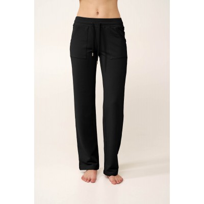 Γυναικείο Μακρύ Παντελόνι από Βαμβάκι BLACK (24833-BLACK)