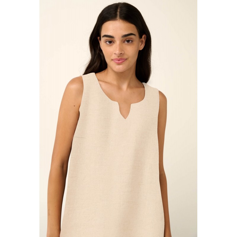 Μονόχρωμο Αμάνικο Καλοκαιρινό Φόρεμα BEIGE SKIN (22459-BEIGE SKIN) Μονόχρωμο Αμάνικο Καλοκαιρινό Φόρεμα BEIGE SKIN (22459-BEIGE SKIN)