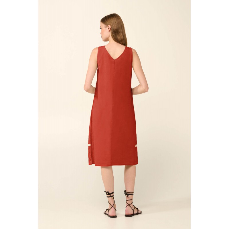 Αμάνικο Καλοκαιρινό Φόρεμα με Πιέτα RED CHILI (22455-RED CHILI) Αμάνικο Καλοκαιρινό Φόρεμα με Πιέτα RED CHILI (22455-RED CHILI)