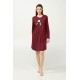 Βαμβακερό Νυχτικό με Τσέπες RED CABERNET (23686-RED CABERNET)