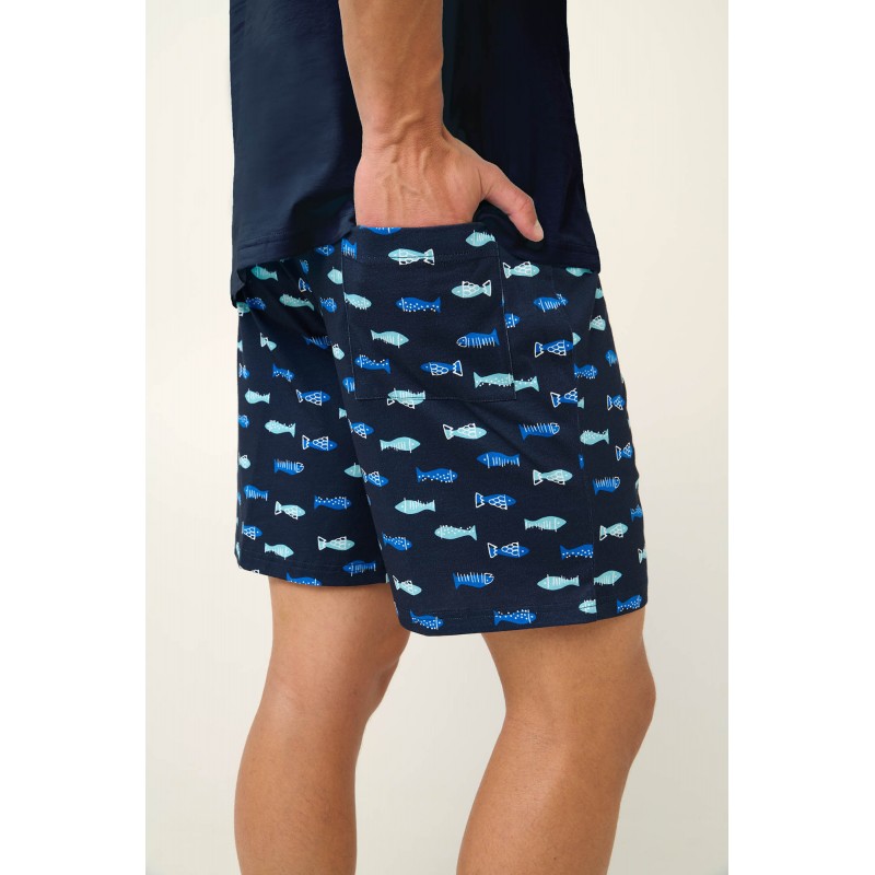 Βαμβακερή Ανδρική Πυτζάμα με Ψαράκια BLUE (22640-BLUE) Βαμβακερή Ανδρική Πυτζάμα με Ψαράκια BLUE (22640-BLUE)