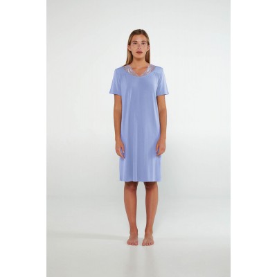 Νυχτικό με Κοντό Μανίκι BLUE LAVENDER (20121-BLUE LAVENDER)