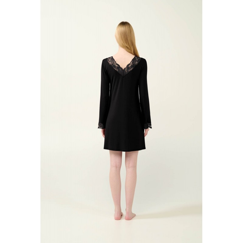 Νυχτικό Micromodal με Δαντέλα BLACK (23823-BLACK) Νυχτικό Micromodal με Δαντέλα BLACK (23823-BLACK)