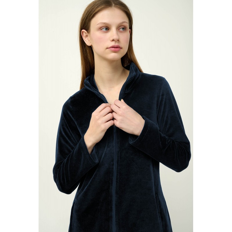 Γυναικεία Velvet Φόρμα με Φερμουάρ BLUE BLAZER (23162-BLUE BLAZER)