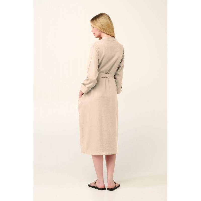 Κουμπωτό Καλοκαιρινό Φόρεμα με Μανίκι BEIGE SKIN (22458-BEIGE SKIN)