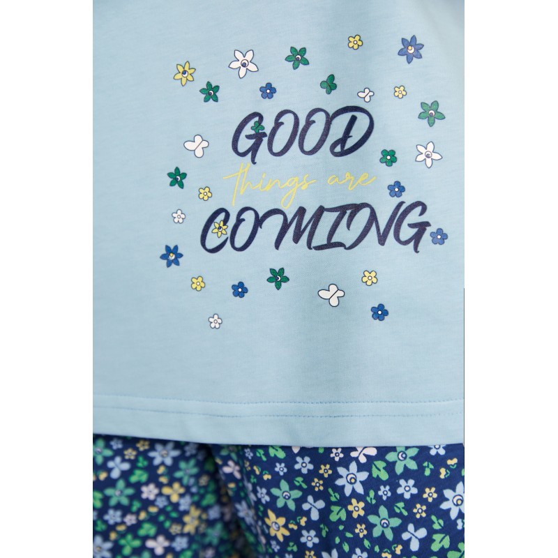 Καλοκαιρινή Πυτζάμα Βερμούδα με Κουμπάκια BLUE BELL (14963-BLUE BELL)