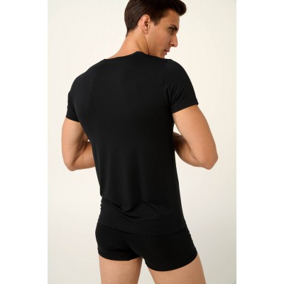 Μονόχρωμο Ανδρικό Φανελάκι Micromodal BLACK (22852-BLACK)