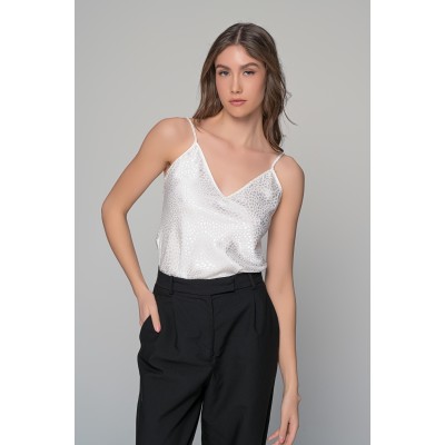 Σατέν Lingerie Top Τιραντάκι - Ιβουάρ (010191-Ιβουάρ)