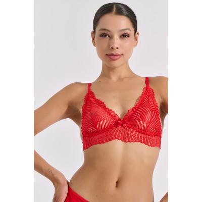 Δαντελένιο Bralette - Κόκκινο (010193-Κόκκινο)