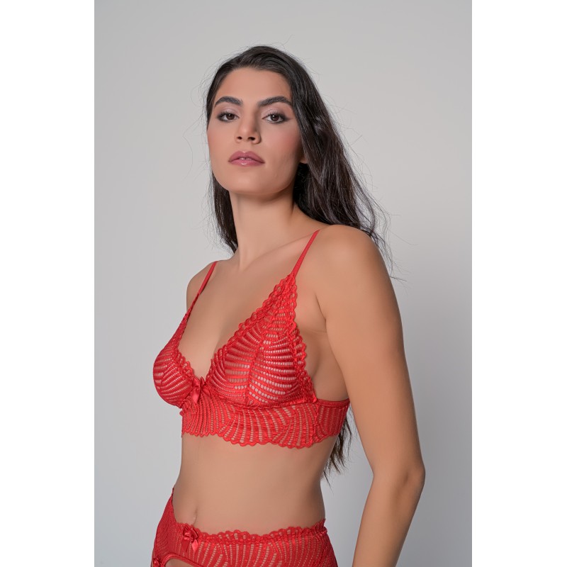 Δαντελένιο Bralette - Κόκκινο (010193-Κόκκινο) Δαντελένιο Bralette - Κόκκινο (010193-Κόκκινο)