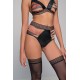 Ψηλόμεσο String Δερματίνη και Τούλι – Τιγρέ (007692-Τιγρέ)