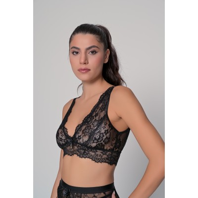 Δαντελένιο Bralette - Μαύρο (010197-Μαύρο)