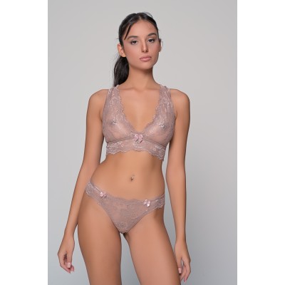 Δαντελένιο Σετ Εσωρούχων - Μόκκα (Set10197_8469-Μόκκα)