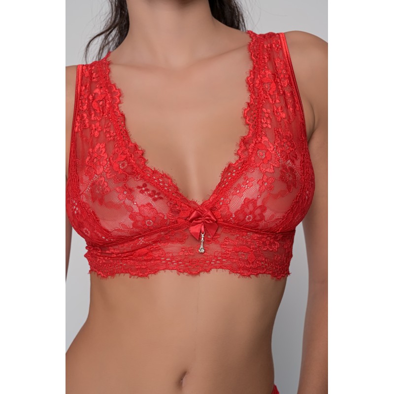Δαντελένιο Bralette - Κόκκινο (010197-Κόκκινο) Δαντελένιο Bralette - Κόκκινο (010197-Κόκκινο)