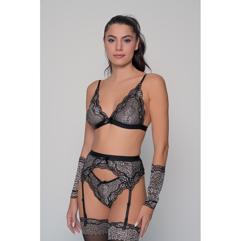 Δαντελένιο Σουτιέν Τριγωνάκι - Ασημί (010198-Ασημί)