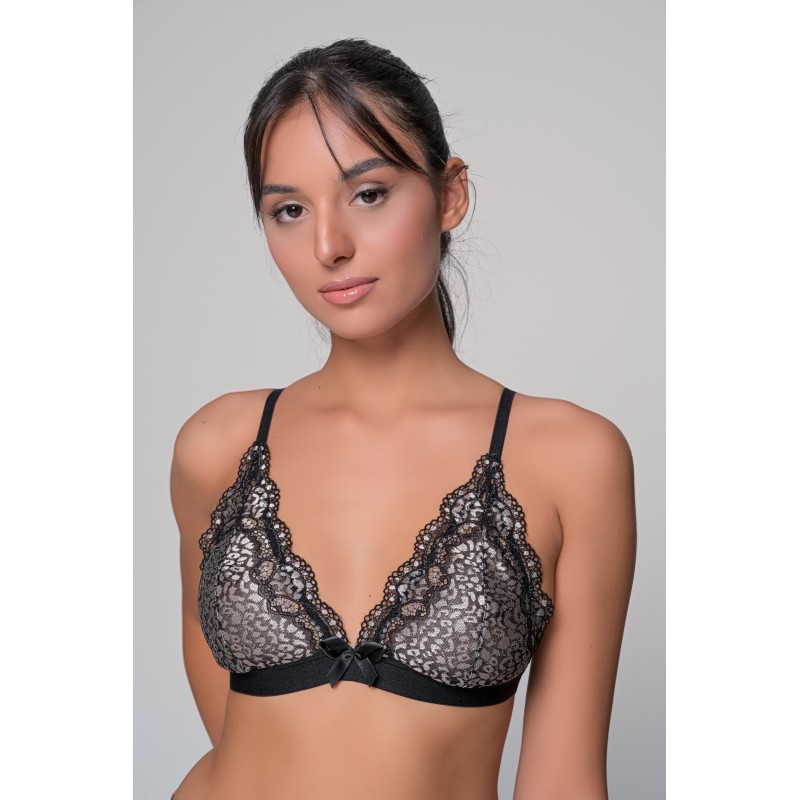 Δαντελένιο Σουτιέν Τριγωνάκι - Ασημί (010198-Ασημί)