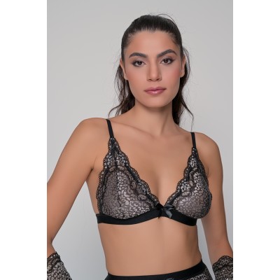 Δαντελένιο Σουτιέν Τριγωνάκι - Ασημί (010198-Ασημί)