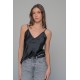 Σατέν Lingerie Top - Μαύρο (010199-Μαύρο)