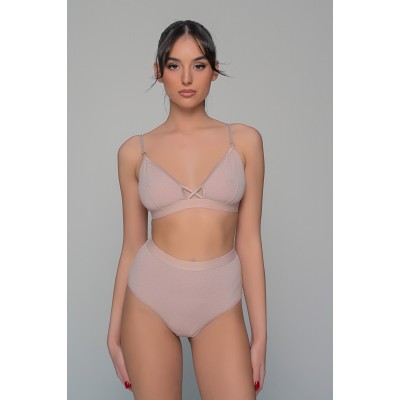Σετ Εσωρούχων Λύκρα - Μπεζ (Set10201_7720-Μπεζ)