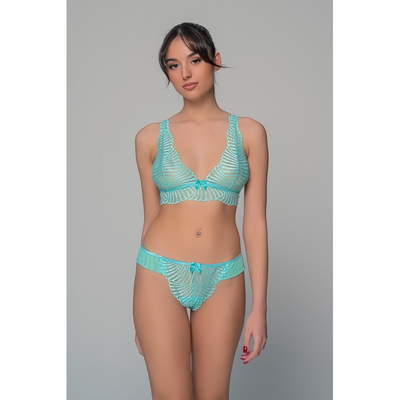 Δαντελένιο Σετ Εσωρούχων - Aqua (Set10202_8485-Aqua)