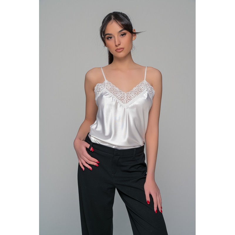 Σατέν Lingerie Top με Δαντέλα - Ιβουάρ (010205-Ιβουάρ) Σατέν Lingerie Top με Δαντέλα - Ιβουάρ (010205-Ιβουάρ)