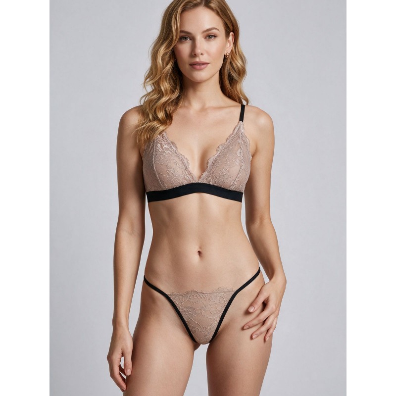 Δαντελένιο Bralette - Μόκκα (010216-Μόκκα) Δαντελένιο Bralette - Μόκκα (010216-Μόκκα)