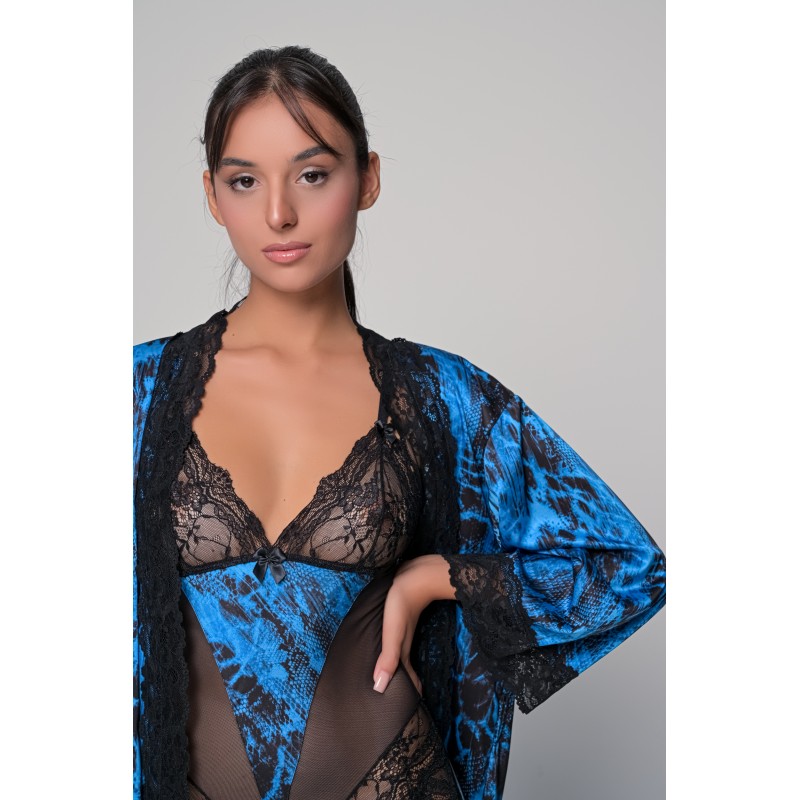 Brazil Κορμάκι με Ζαρτιέρες  - Μπλε-μαύρο (002502-Μπλε-μαύρο)