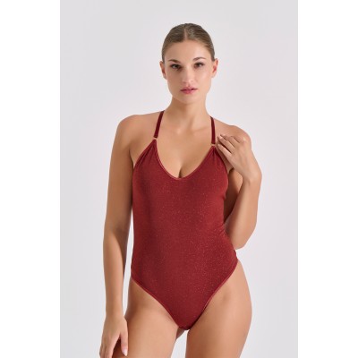 Κορμάκι Bikini Ιριδίζουσα Λύκρα - Μπορντό (002507-Μπορντό)