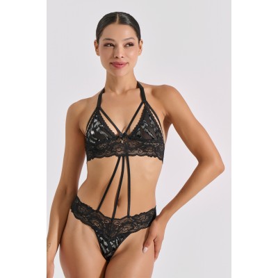 Sexy Κορμάκι Ασημοτυπία - Μαύρο-ασημί (002514-Μαύρο-ασημί)
