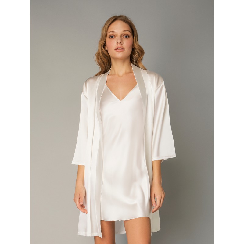 Νυφική Σατέν Ρόμπα - Ιβουάρ (005220-Ιβουάρ)