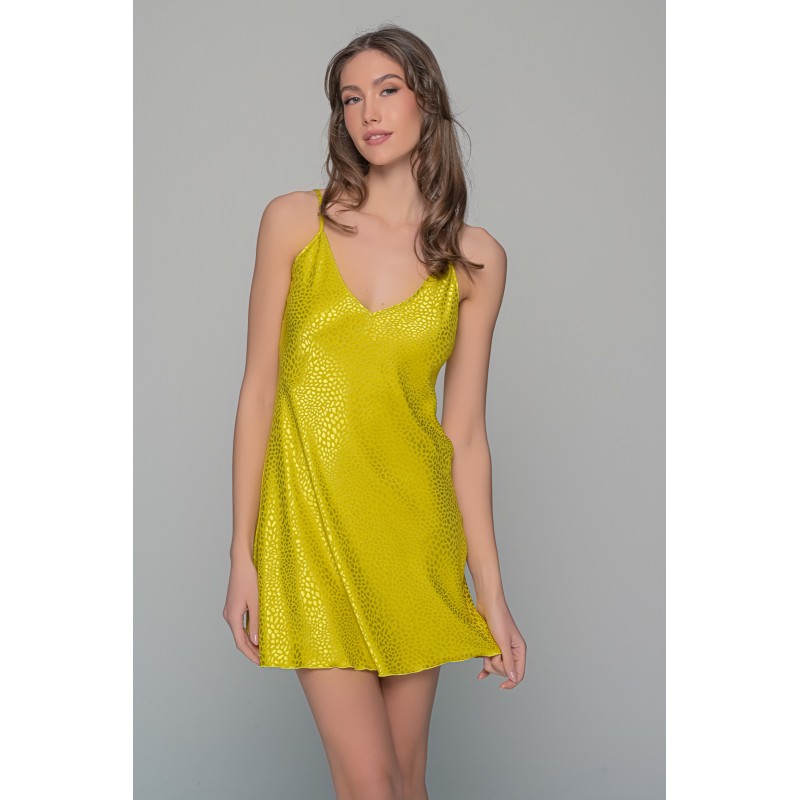 Νυχτικάκι Σατέν Ζακάρ + String - Lemon (003429-Lemon) Νυχτικάκι Σατέν Ζακάρ + String - Lemon (003429-Lemon)