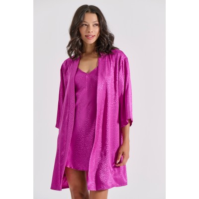 Σετ Σατέν Εσωρούχων Νυχτικάκι + Ρόμπα - Magenta (Set3429-5369-Magenta)