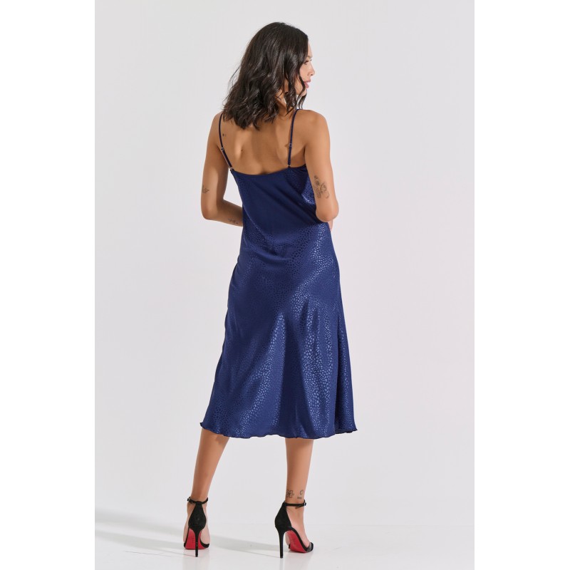 Midi Σατέν Slip Dress ΔΩΡΟ το String – Μπλε (003434-Μπλε) Midi Σατέν Slip Dress ΔΩΡΟ το String – Μπλε (003434-Μπλε)