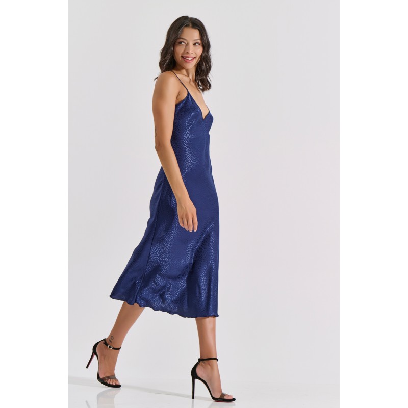 Midi Σατέν Slip Dress ΔΩΡΟ το String – Μπλε (003434-Μπλε) Midi Σατέν Slip Dress ΔΩΡΟ το String – Μπλε (003434-Μπλε)