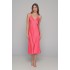 Midi Σατέν Slip Dress ΔΩΡΟ το String - Καρπουζί (003434-Καρπουζί)