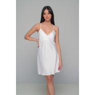 Νυφικό Σατέν Φόρεμα Σετ με String - Ιβουάρ (003448-Ιβουάρ)