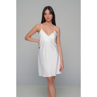 Νυφικό Σατέν Φόρεμα Σετ με String - Ιβουάρ (003448-Ιβουάρ)