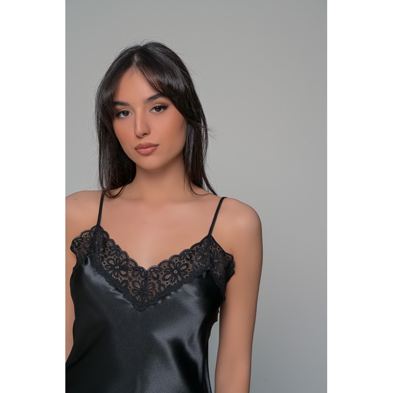 Σατέν Σετ Νυχτικάκι με String και Ρόμπα- Μαύρο (Set3452_5367-Μαύρο) Σατέν Σετ Νυχτικάκι με String και Ρόμπα- Μαύρο (Set3452_5367-Μαύρο)