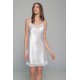Νυφικό Σατέν Νυχτικάκι με Δαντέλα Σετ με String - Ιβουάρ (003452-Ιβουάρ)