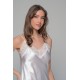 Νυφικό Σατέν Νυχτικάκι με Δαντέλα Σετ με String - Ιβουάρ (003452-Ιβουάρ)