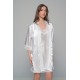 Νυφικό Σατέν Νυχτικάκι με Δαντέλα Σετ με String - Ιβουάρ (003452-Ιβουάρ)