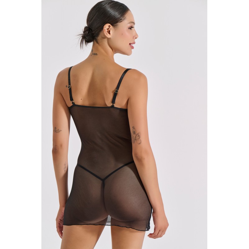 Sexy Νυχτικάκι Σετ με String - Μαύρο (003457-Μαύρο) Sexy Νυχτικάκι Σετ με String - Μαύρο (003457-Μαύρο)