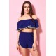 Crop Top Βουάλ - Μπλε (040132-Μπλε) Crop Top Βουάλ - Μπλε (040132-Μπλε)