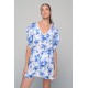 Καφτάνι Rayon - Λευκό-μπλε (040299-Λευκό-μπλε)